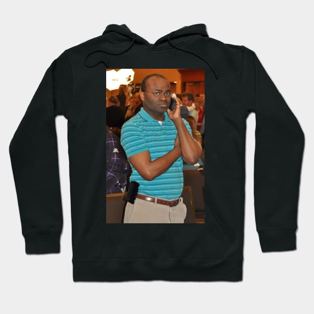Black Guy on the Phone Hoodie by FlashmanBiscuit